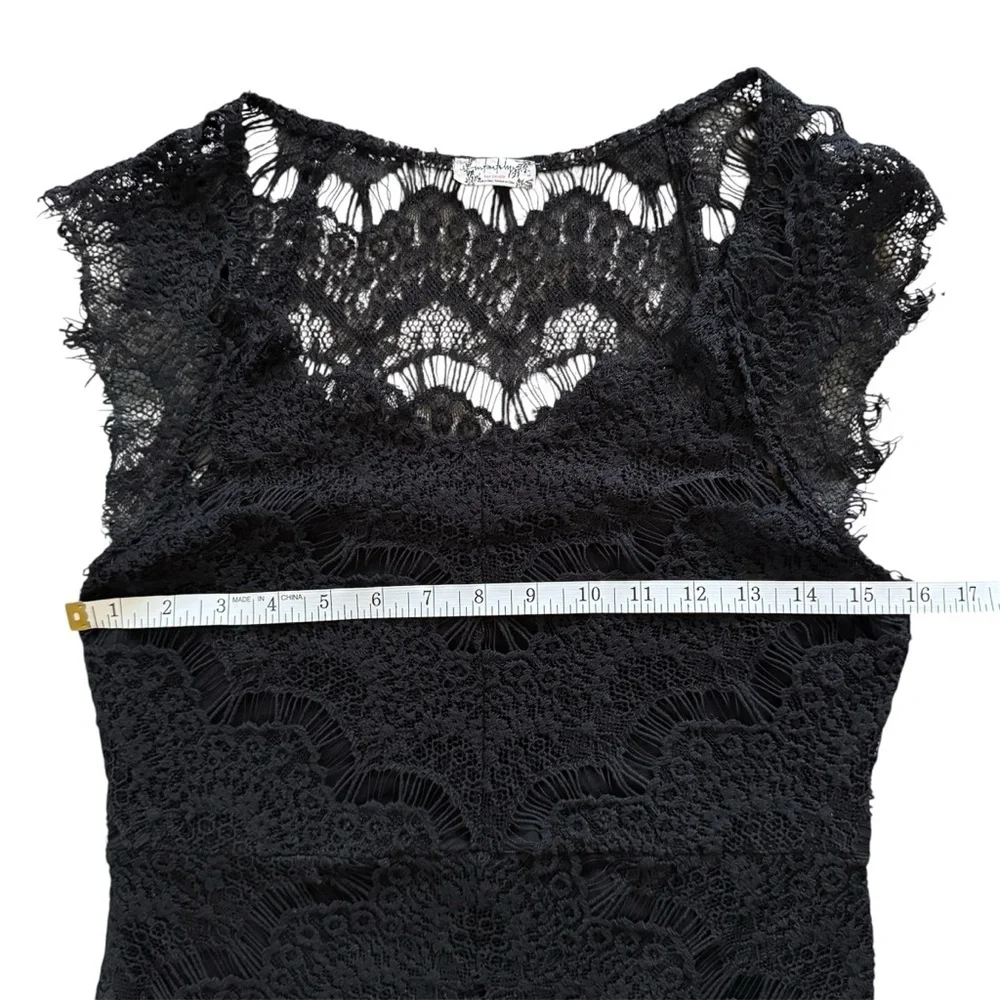 Intimately Free People Peekaboo Lace Hi-Low Dress | Black | S - Picture 10 of 13
